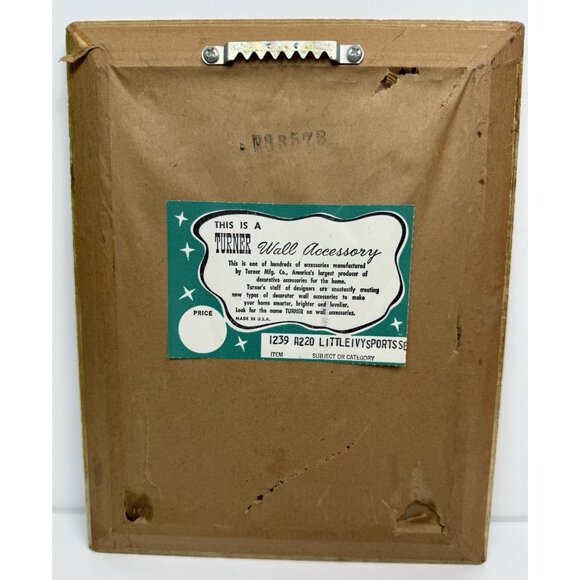 Vtg Turner Wall Accessory Little Ivy Sports Picture Wall Art‎ 1960s Made in USA - Picture 3 of 8